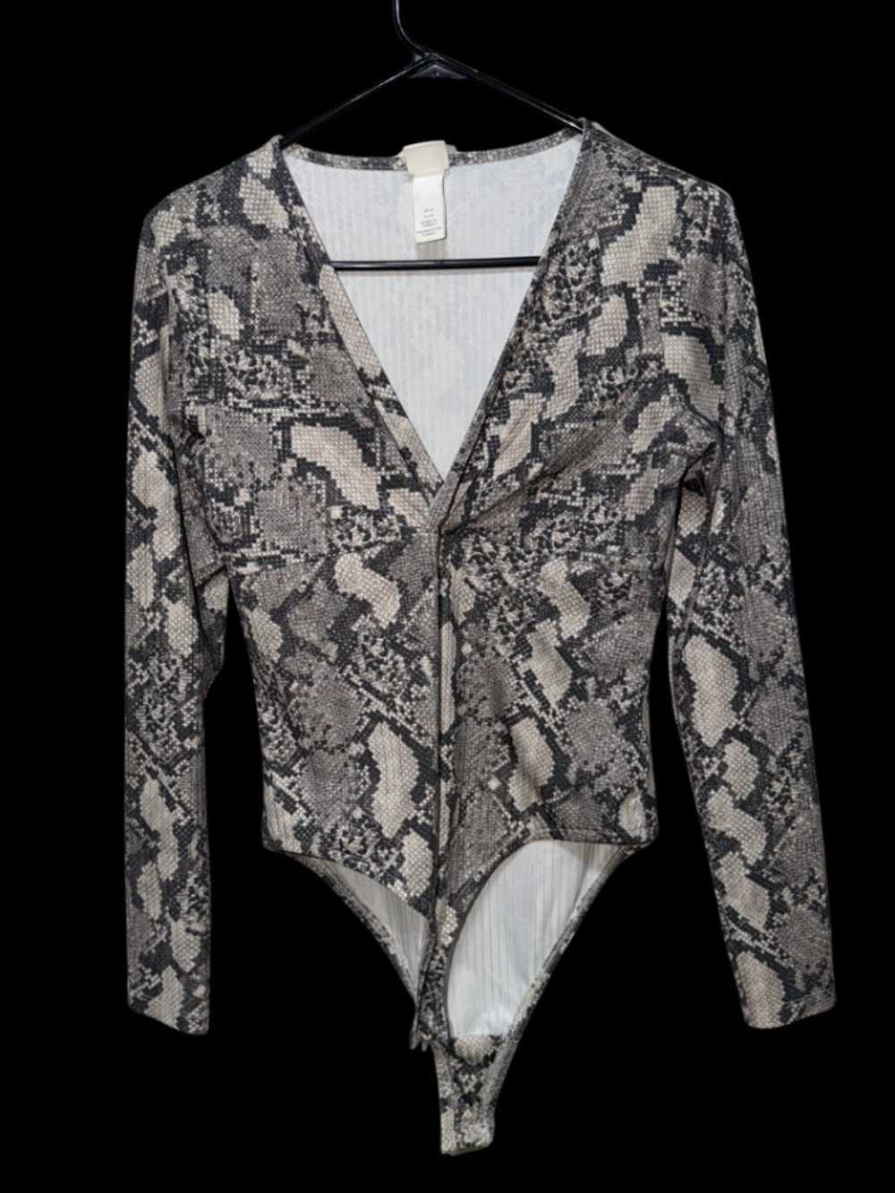 H&M Women's Black and Grey Bodysuit